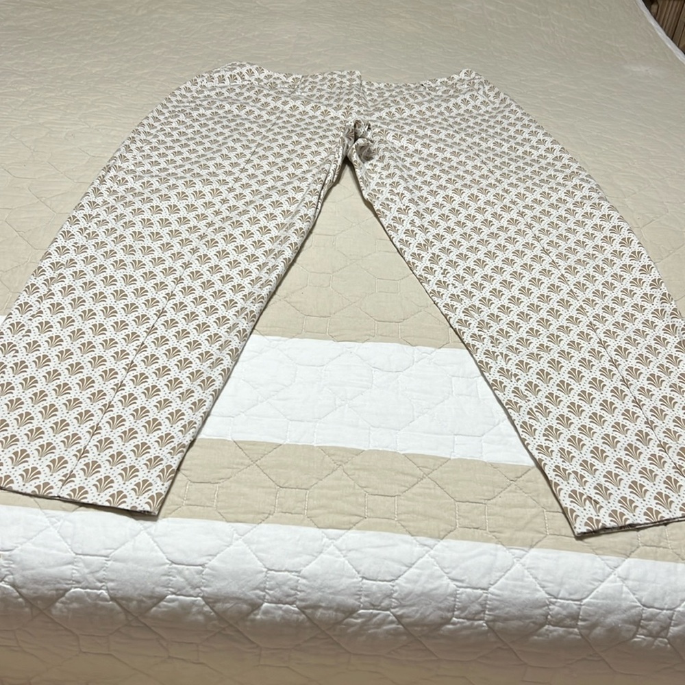 Talbots white and mocha pants